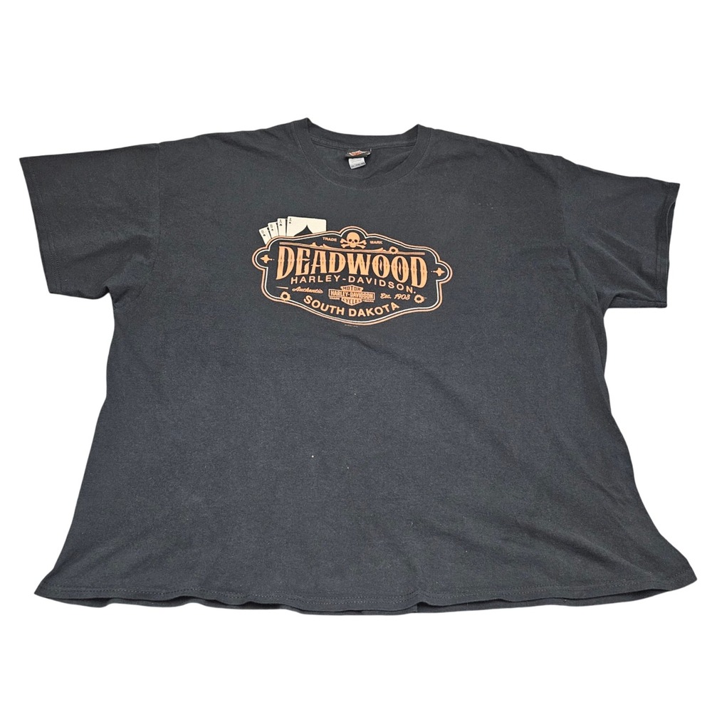 Harley Davidson Deadwood South Dakota Tshirt 3XL Poker Graphic Gambling Black SD